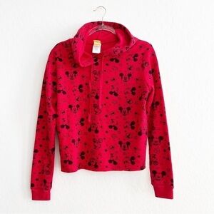 Disney Women’s Jerry Leigh Mickey Mouse Hoodie Sweatshirt Stars Red Medium